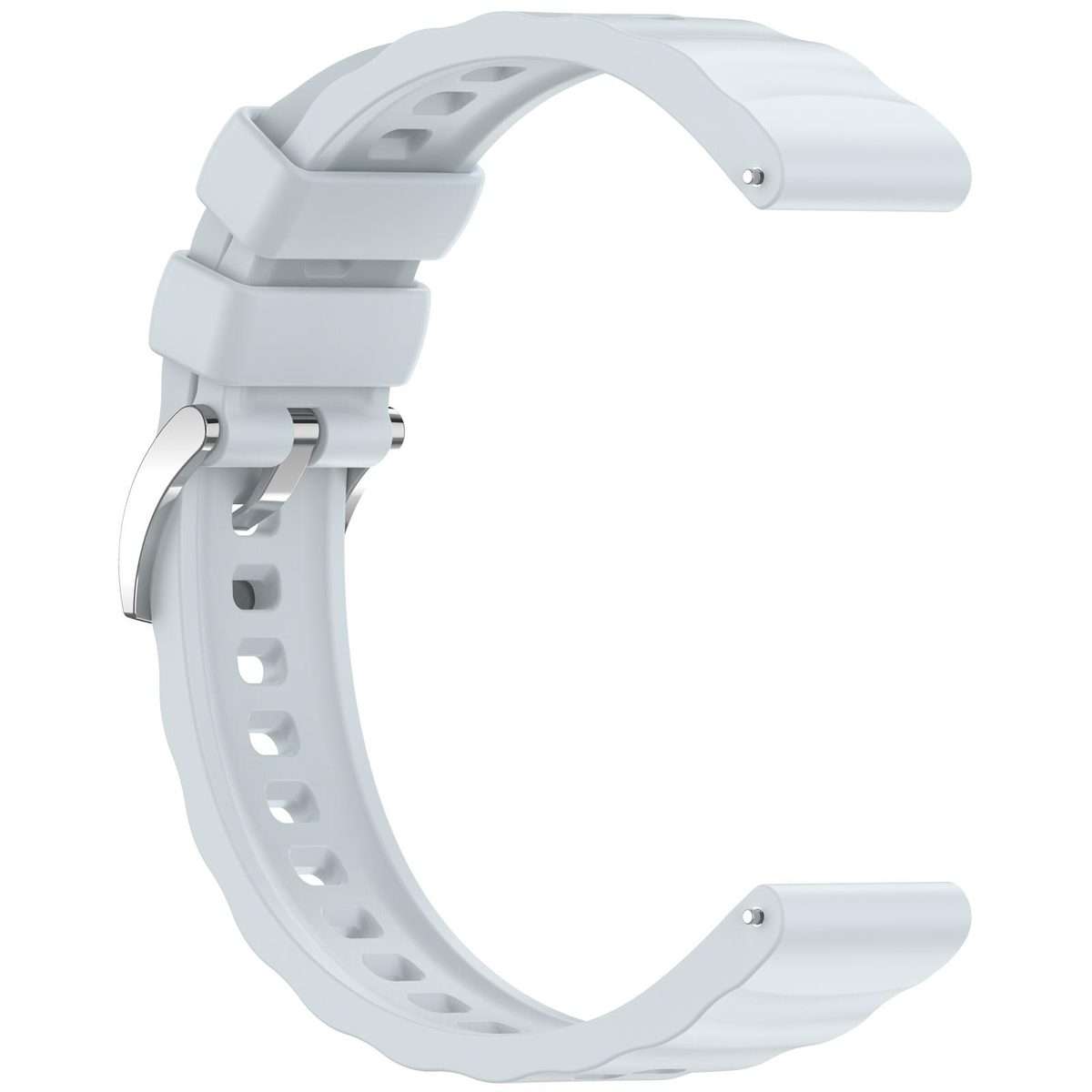 18mm Press Button Quick Release Wave Texture Silicone Watch Band(Blue)