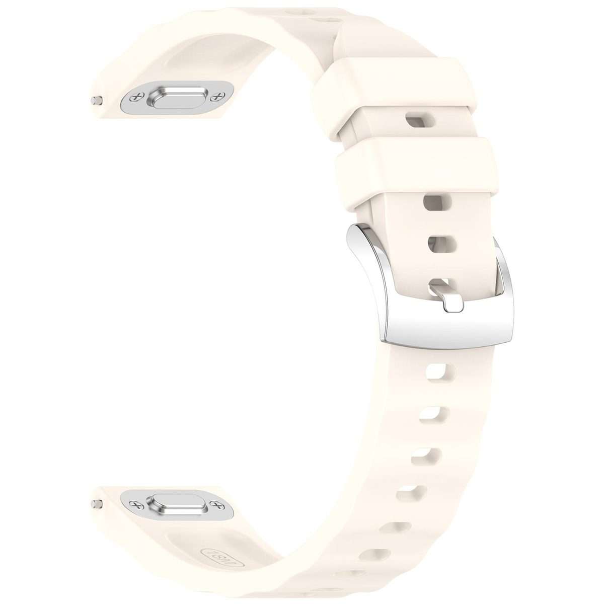 18mm Press Button Quick Release Wave Texture Silicone Watch Band(Starlight)