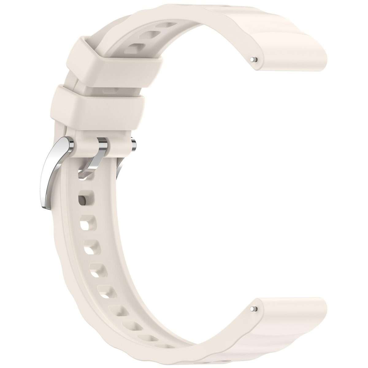 18mm Press Button Quick Release Wave Texture Silicone Watch Band(Starlight)