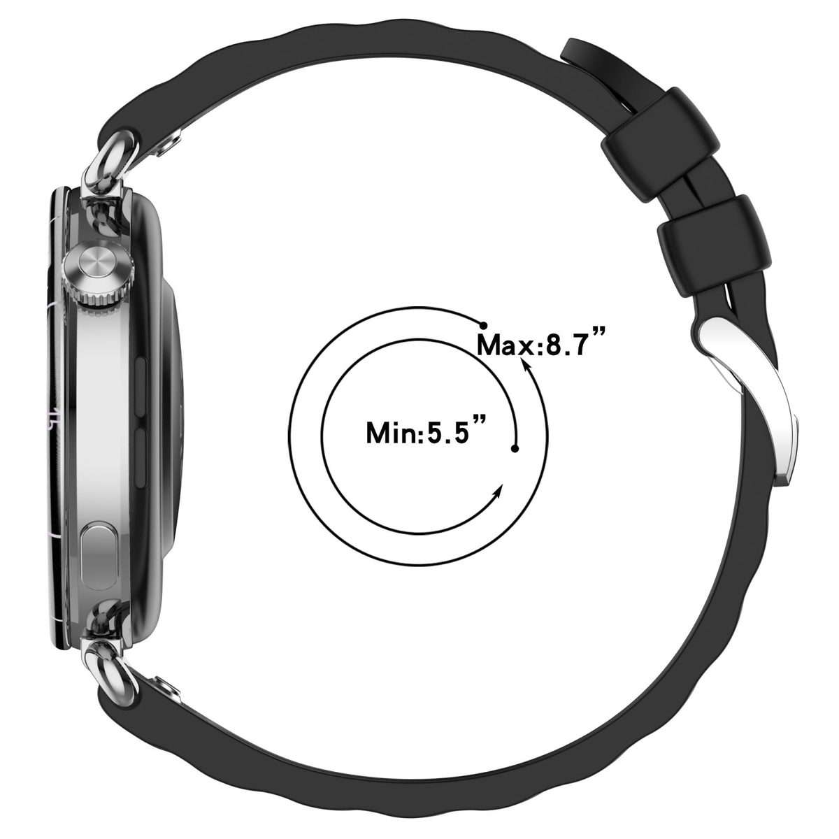 18mm Press Button Quick Release Wave Texture Silicone Watch Band(Starlight)