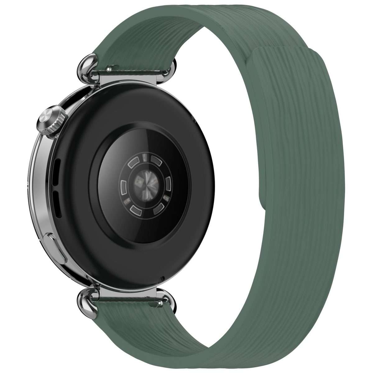 18mm Striped Soft Magnetic Silicone Watch Band(Green)