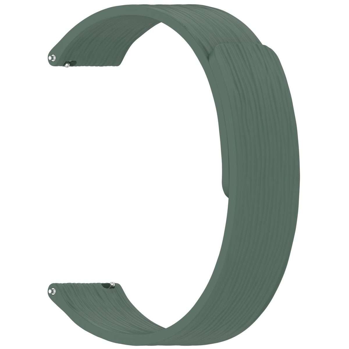 18mm Striped Soft Magnetic Silicone Watch Band(Green)