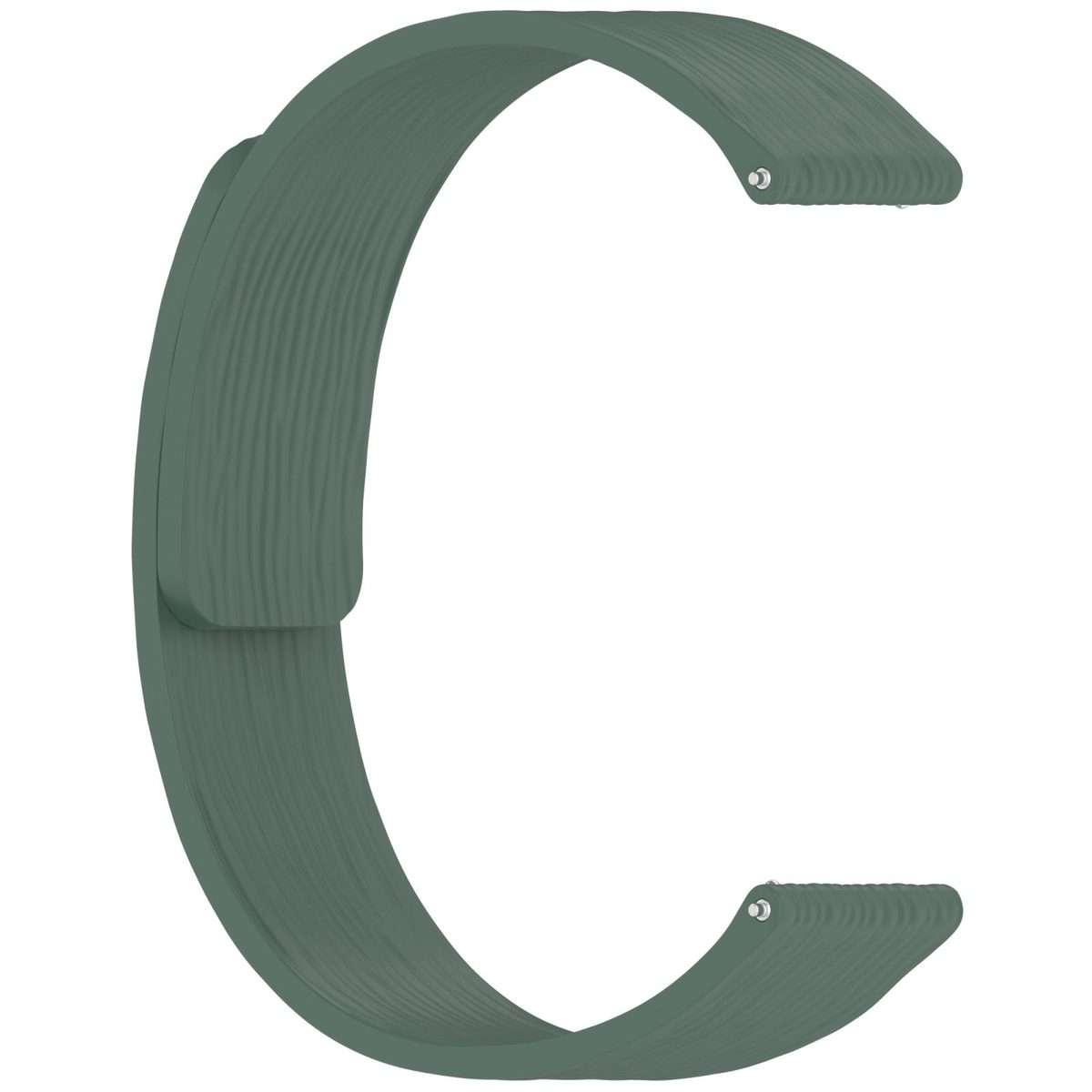 18mm Striped Soft Magnetic Silicone Watch Band(Green)
