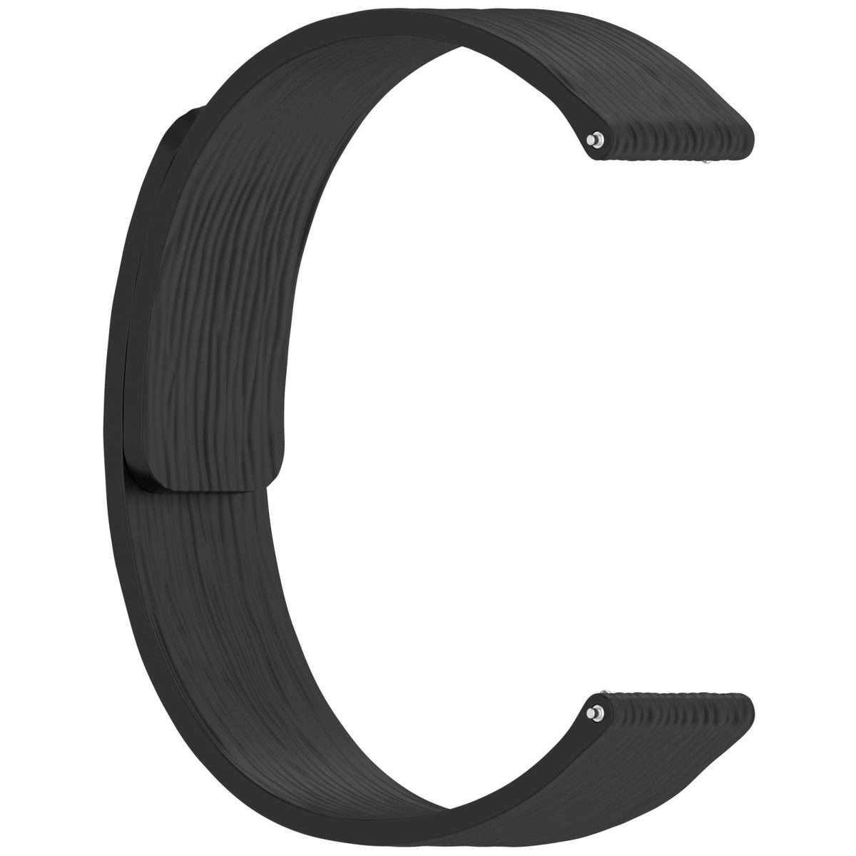 18mm Striped Soft Magnetic Silicone Watch Band(Black)