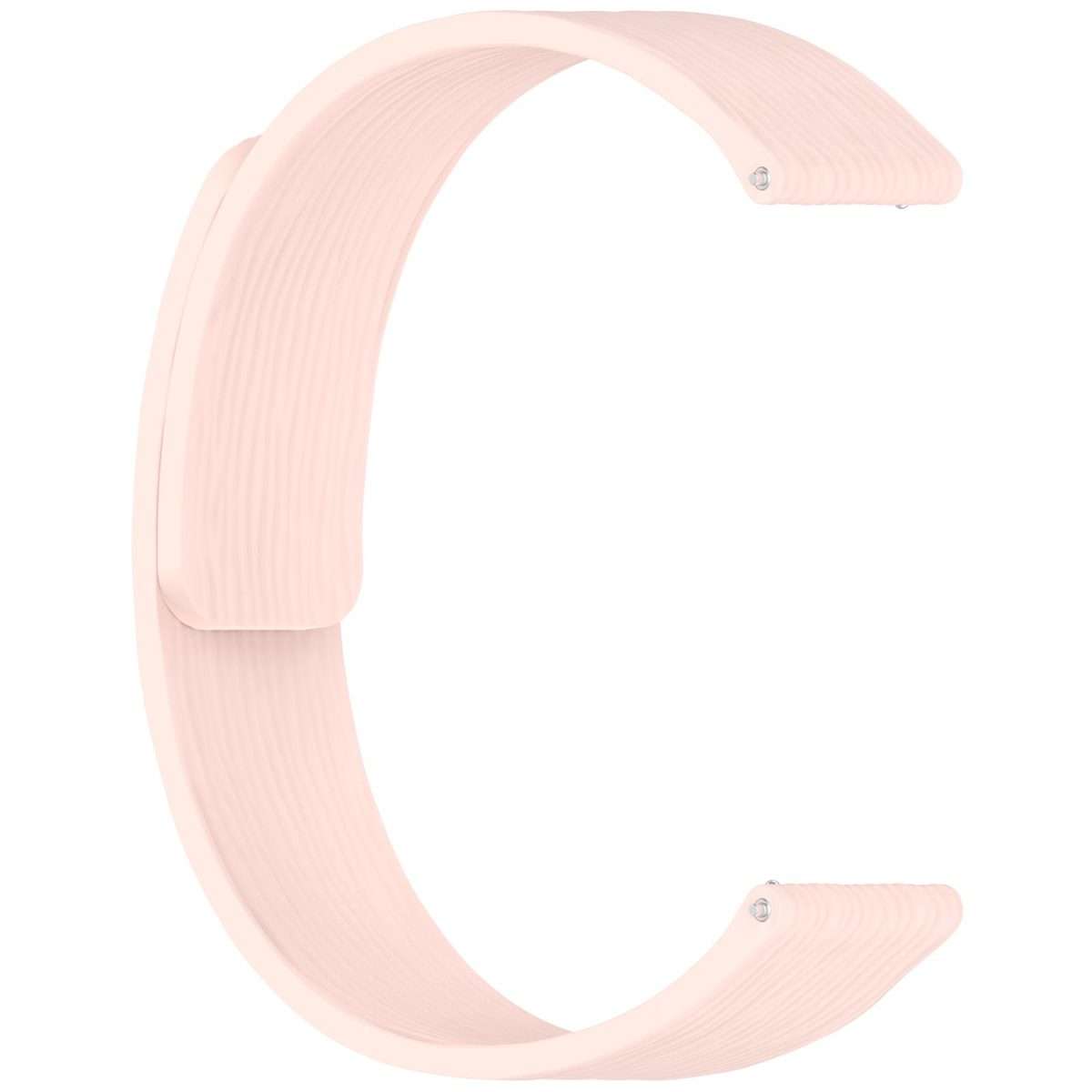 18mm Striped Soft Magnetic Silicone Watch Band(Pink)