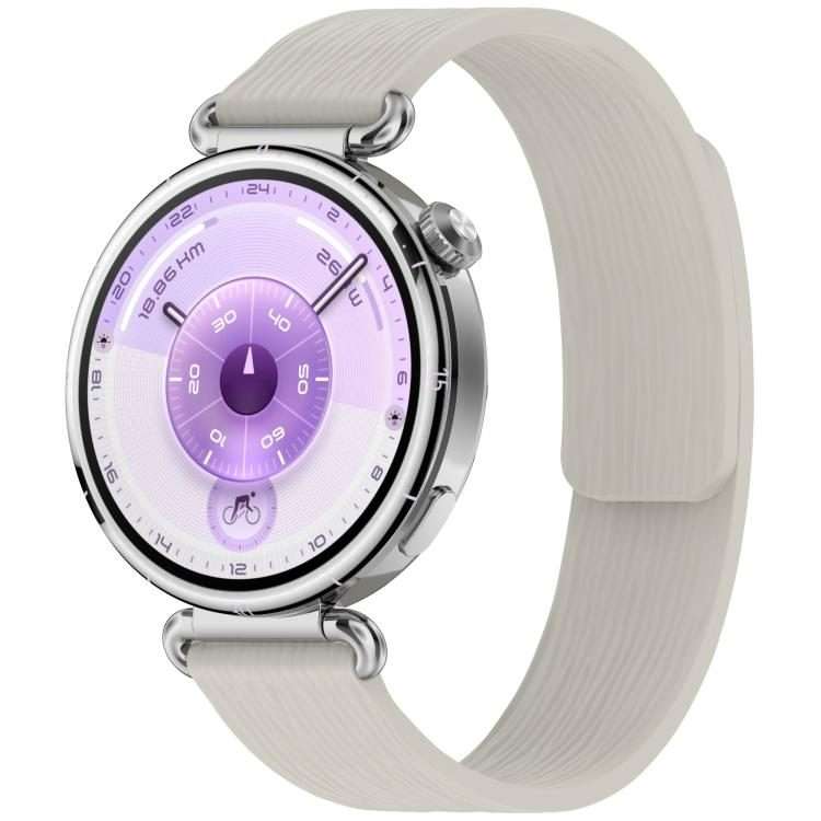 18mm Striped Soft Magnetic Silicone Watch Band(Gray)