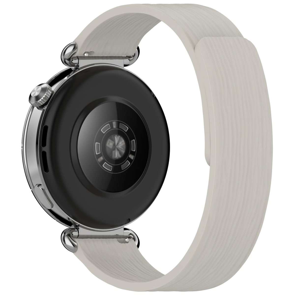 18mm Striped Soft Magnetic Silicone Watch Band(Gray)