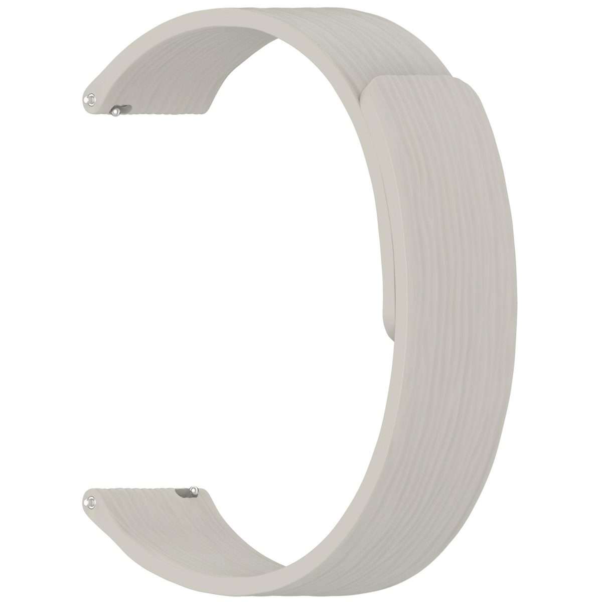 18mm Striped Soft Magnetic Silicone Watch Band(Gray)