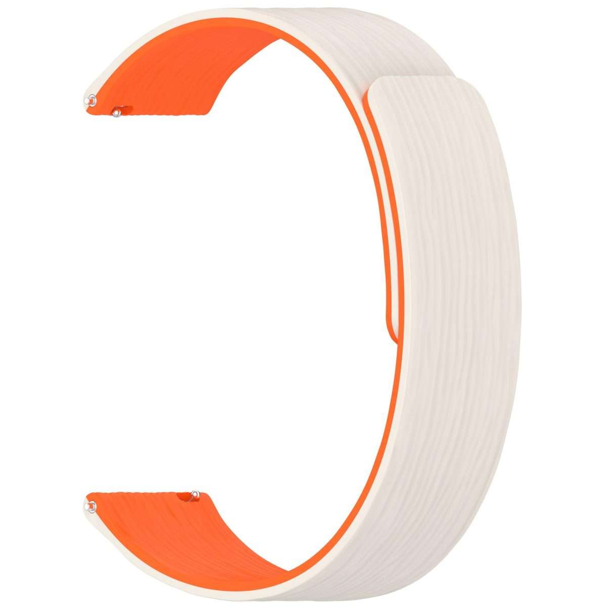 18mm Striped Soft Magnetic Silicone Watch Band(Starlight Orange)