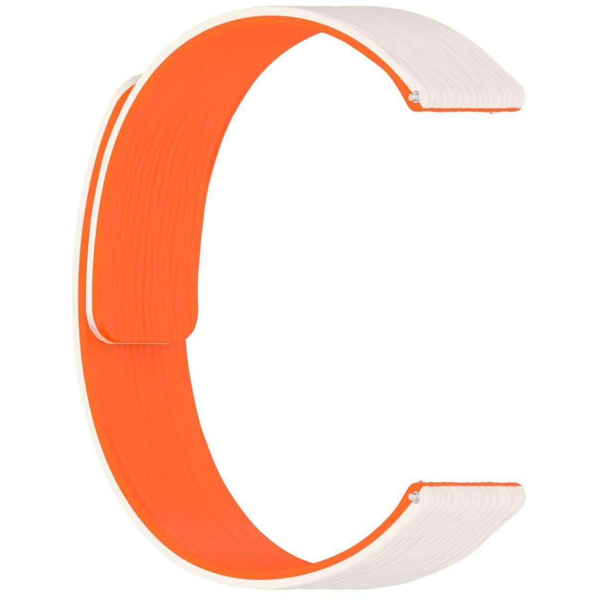 18mm Striped Soft Magnetic Silicone Watch Band(Starlight Orange)