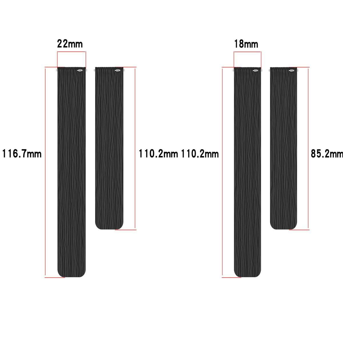 18mm Striped Soft Magnetic Silicone Watch Band(Starlight Orange)