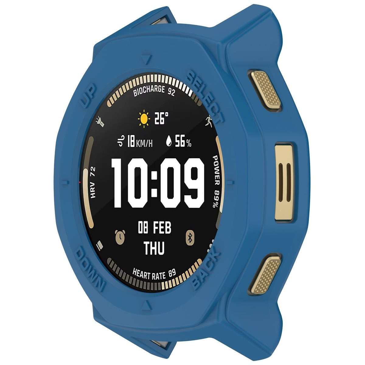For Amazfit T-Rex 3 Pro 44mm Armor Hollow TPU Half Coverage Watch Protective Cover(Blue)