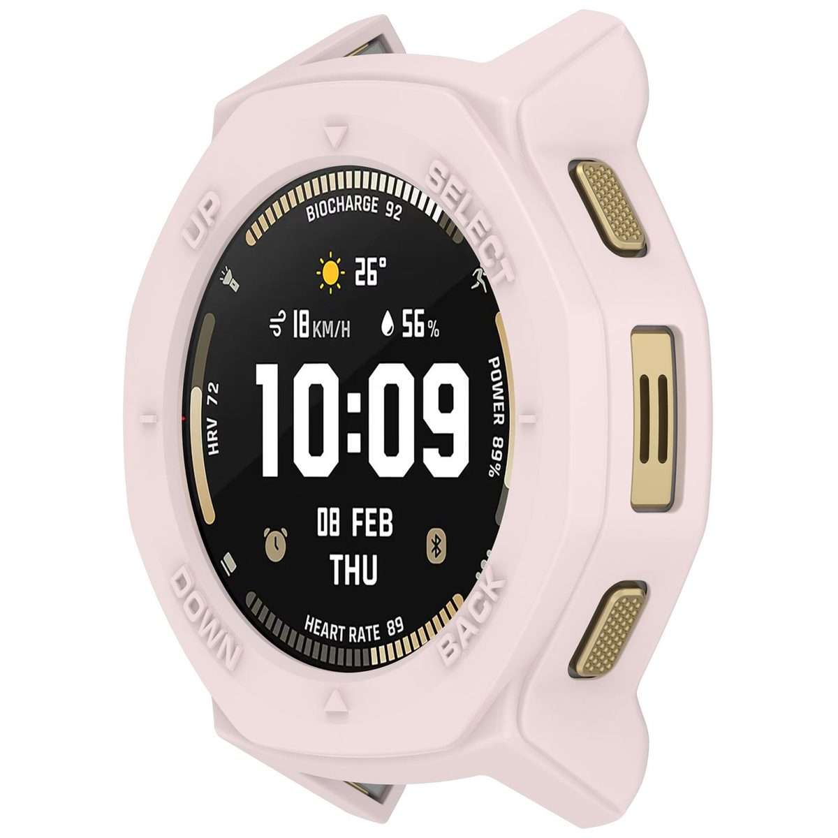 For Amazfit T-Rex 3 Pro 44mm Armor Hollow TPU Half Coverage Watch Protective Cover(Pink)