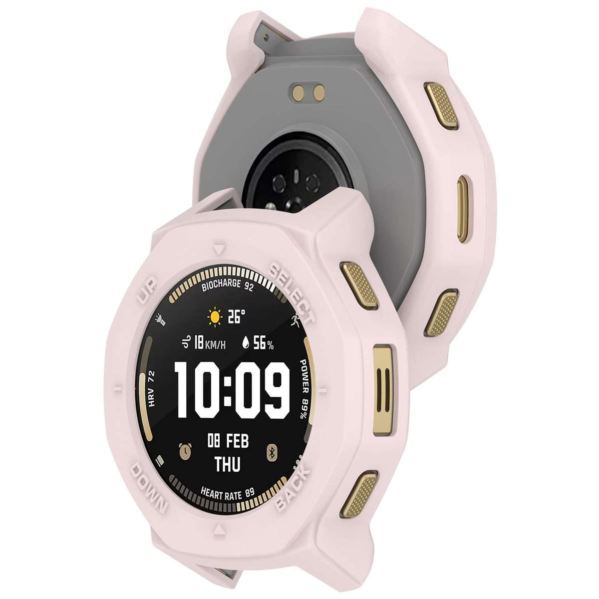 For Amazfit T-Rex 3 Pro 44mm Armor Hollow TPU Half Coverage Watch Protective Cover(Pink)