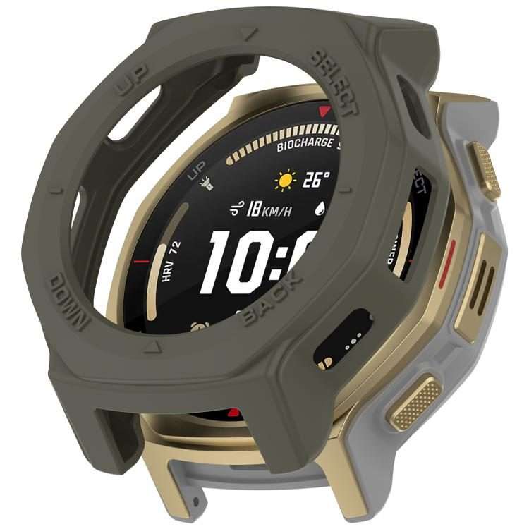 For Amazfit T-Rex 3 Pro 44mm Armor Hollow TPU Half Coverage Watch Protective Cover(Green)