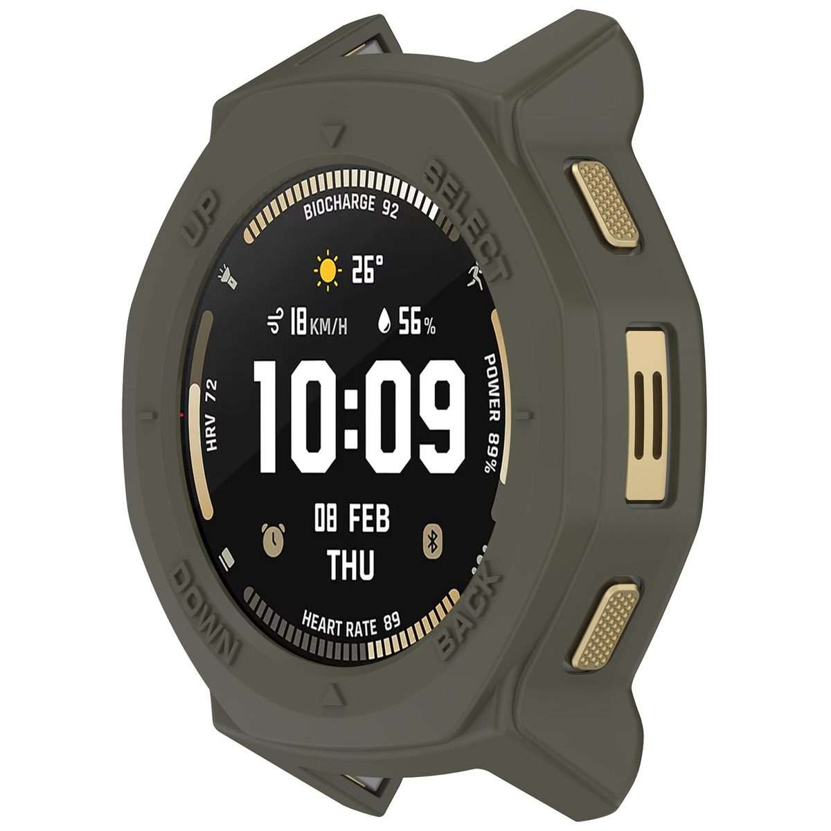 For Amazfit T-Rex 3 Pro 44mm Armor Hollow TPU Half Coverage Watch Protective Cover(Green)