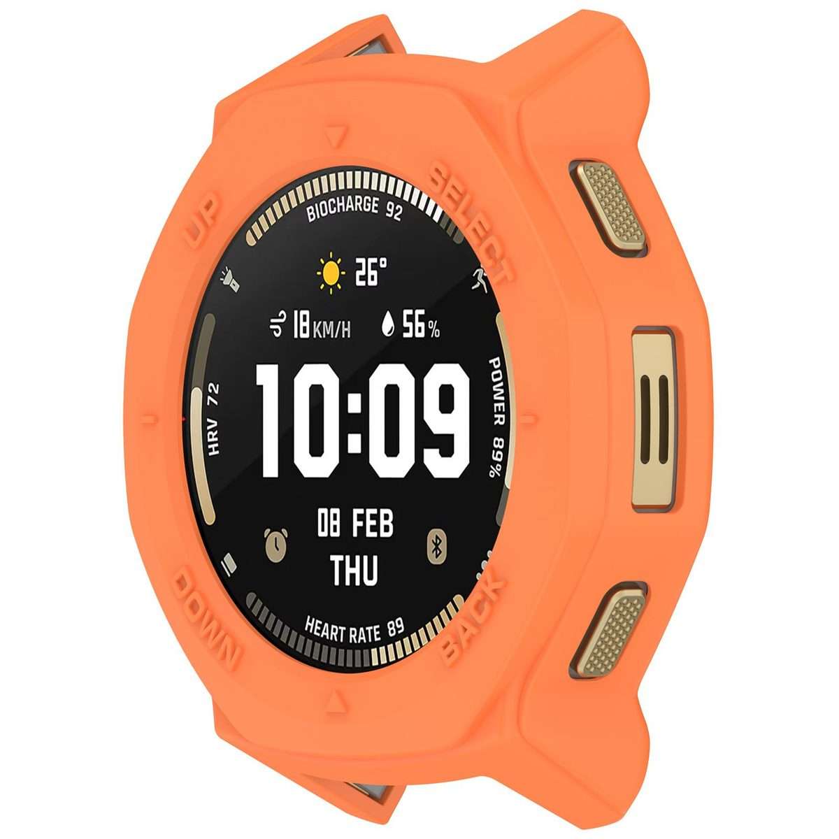 For Amazfit T-Rex 3 Pro 44mm Armor Hollow TPU Half Coverage Watch Protective Cover(Orange)