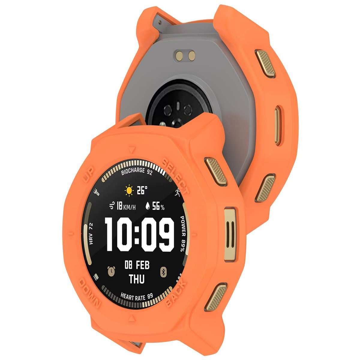For Amazfit T-Rex 3 Pro 44mm Armor Hollow TPU Half Coverage Watch Protective Cover(Orange)