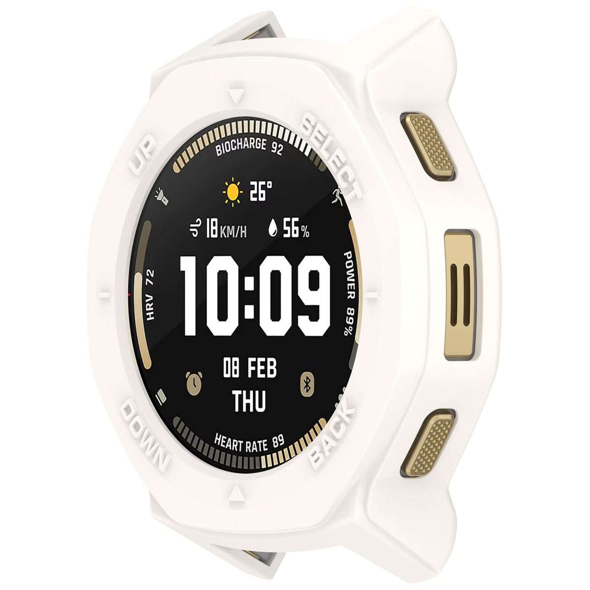 For Amazfit T-Rex 3 Pro 44mm Armor Hollow TPU Half Coverage Watch Protective Cover(White)