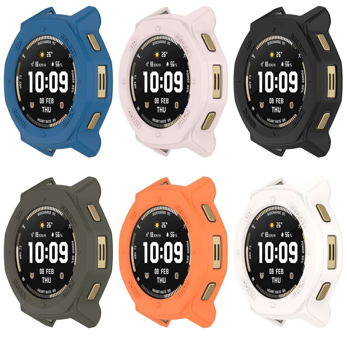 For Amazfit T-Rex 3 Pro 44mm Armor Hollow TPU Half Coverage Watch Protective Cover(White)