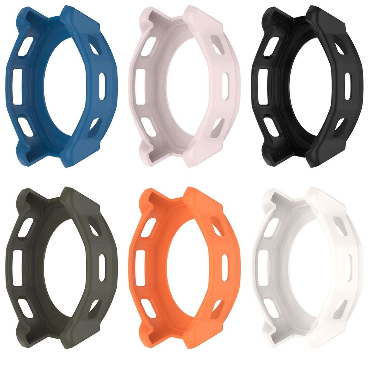 For Amazfit T-Rex 3 Pro 44mm Armor Hollow TPU Half Coverage Watch Protective Cover(White)