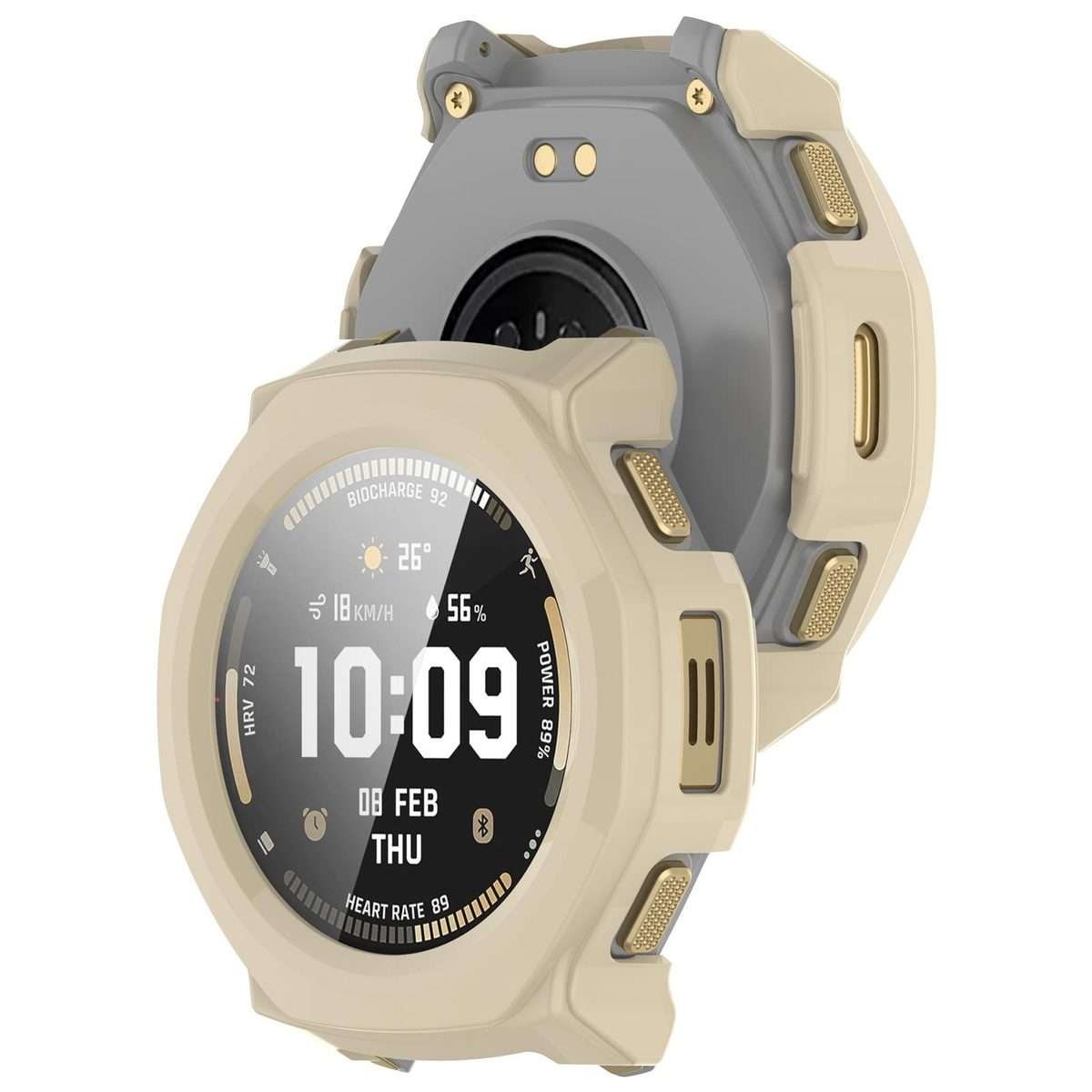 For Amazfit T-Rex 3 Pro 44mm Tempered Film Integrated PC Watch Protective Cover(White)