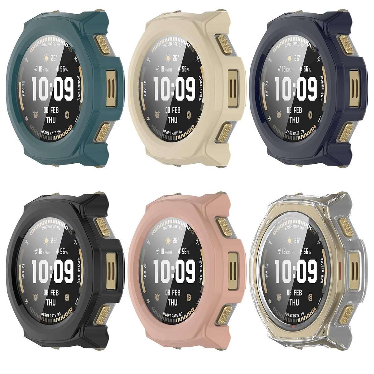 For Amazfit T-Rex 3 Pro 44mm Tempered Film Integrated PC Watch Protective Cover(White)