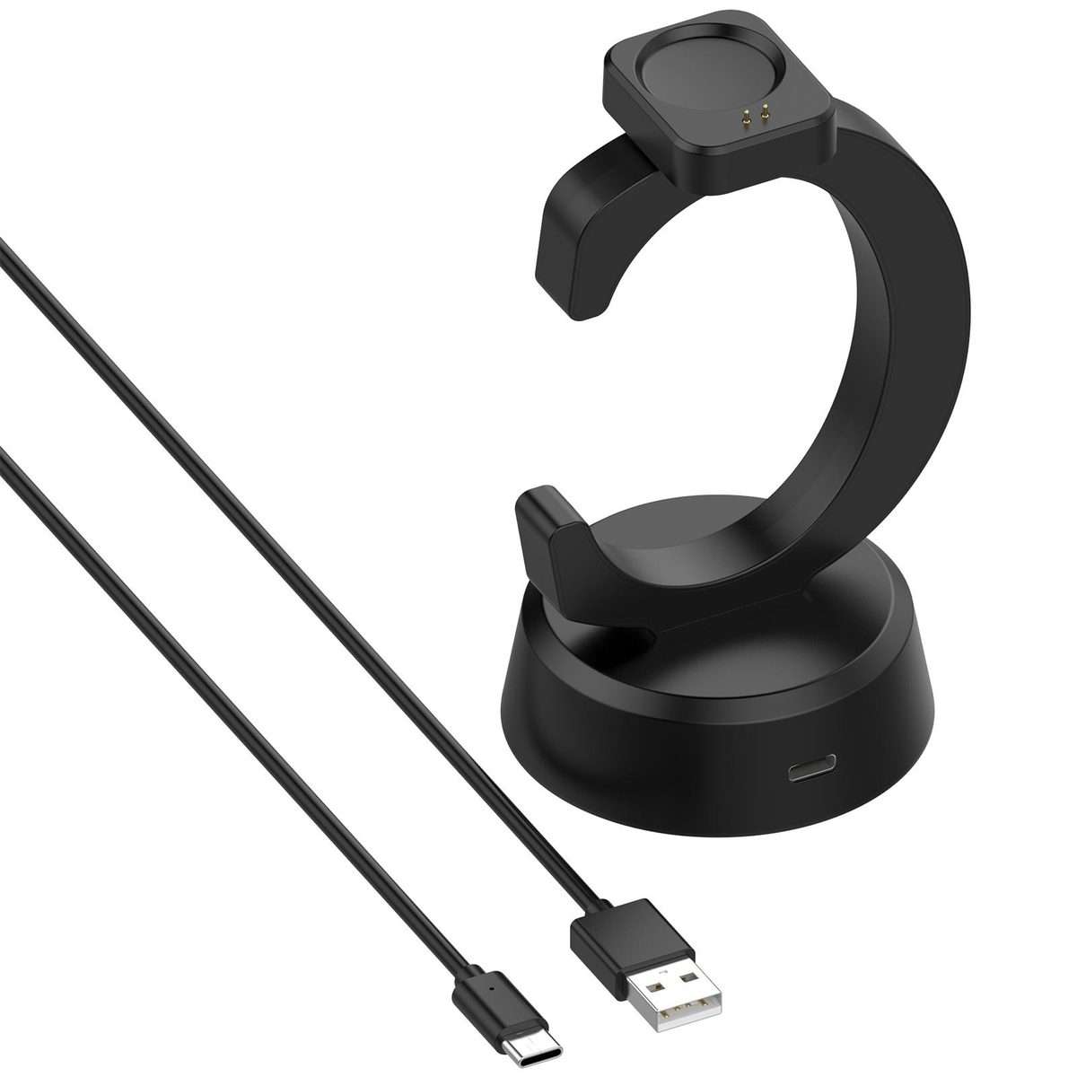For Amazfit T-Rex 3 Pro C-Shaped Smart Watch Charging Stand Charging Dock Base(Black)