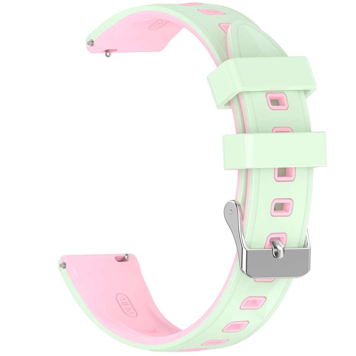 18mm Ice Crystal Texture Two Color Silicone Watch Band(Pink Green)
