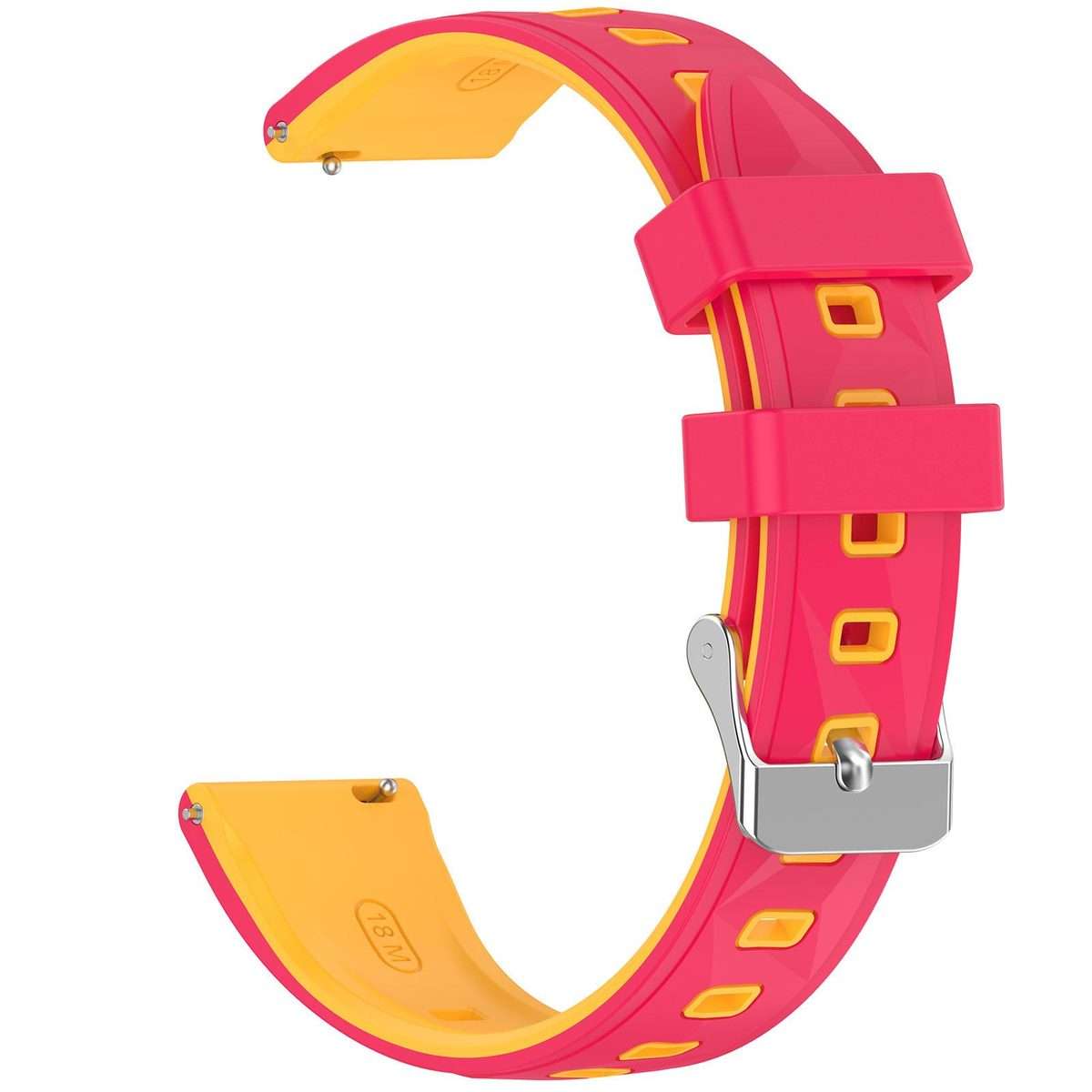 18mm Ice Crystal Texture Two Color Silicone Watch Band(Red Orange)