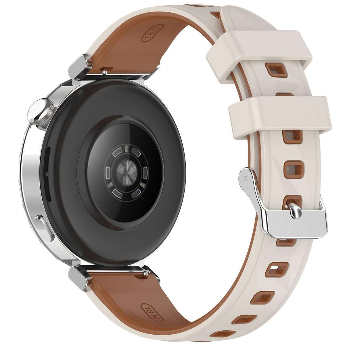 18mm Ice Crystal Texture Two Color Silicone Watch Band(Starlight Brown)