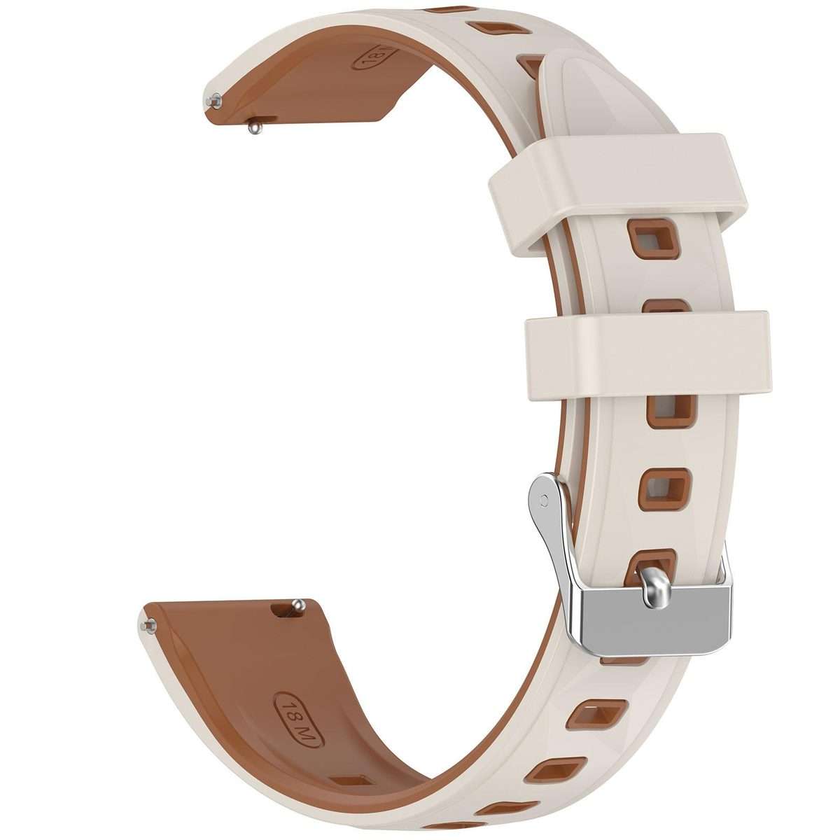 18mm Ice Crystal Texture Two Color Silicone Watch Band(Starlight Brown)