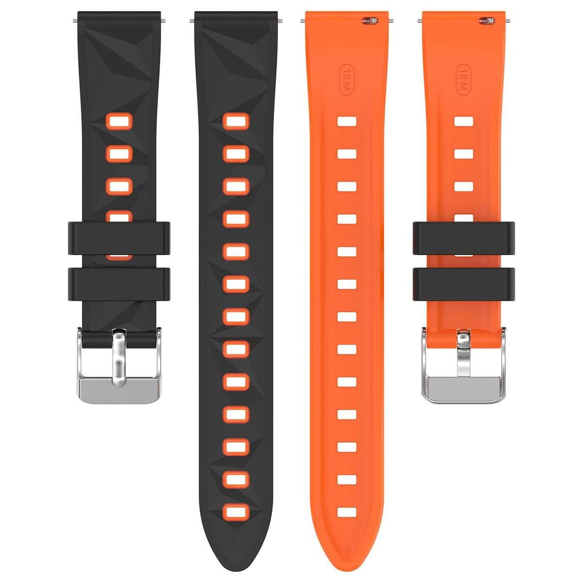 18mm Ice Crystal Texture Two Color Silicone Watch Band(Starlight Brown)