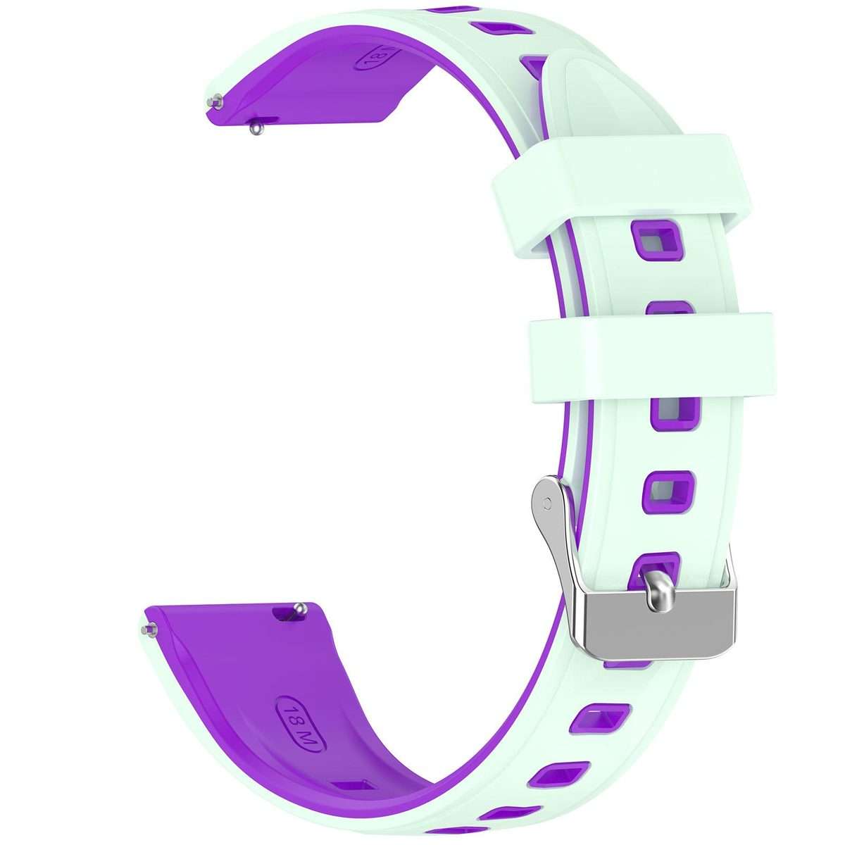 18mm Ice Crystal Texture Two Color Silicone Watch Band(Purple Green)
