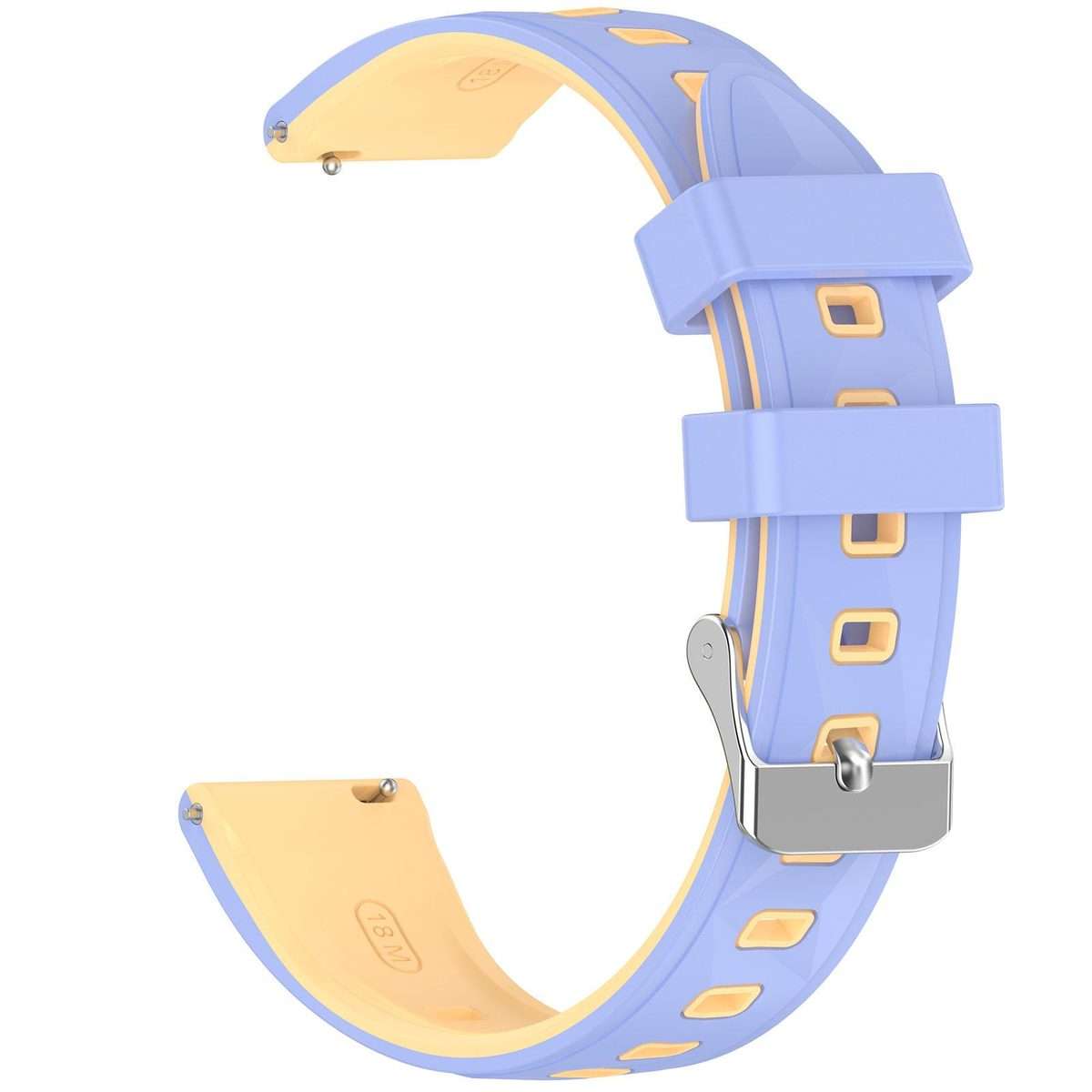 18mm Ice Crystal Texture Two Color Silicone Watch Band(Purple Yellow)