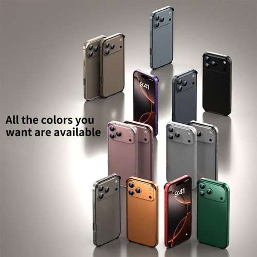 For iPhone 16 Pro Max Metal Hybrid Silicone Four-Corner Shockproof Cool ... (Black vinyl + Silver)