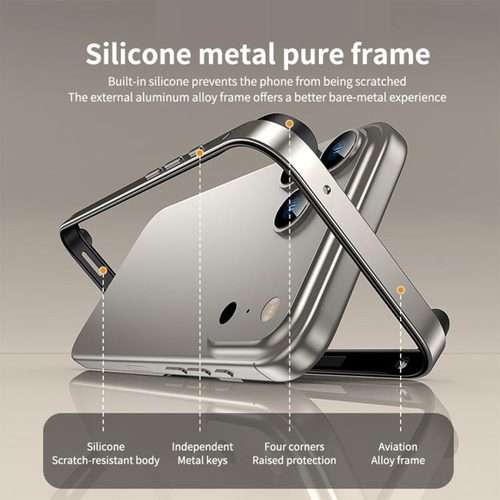 For iPhone 16 Plus Metal Hybrid Silicone Four-Corner Shockproof Cooling Ph ... (Black vinyl + Red)