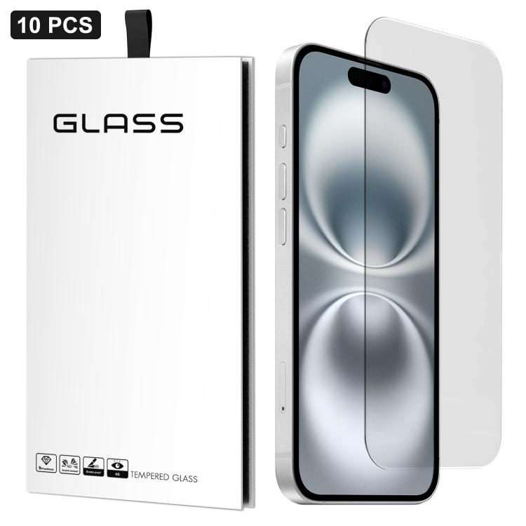 For iPhone 16 Plus 10pcs 3D Large Arc Half-Screen No White Border High-Aluminum Thick Adhesive HD