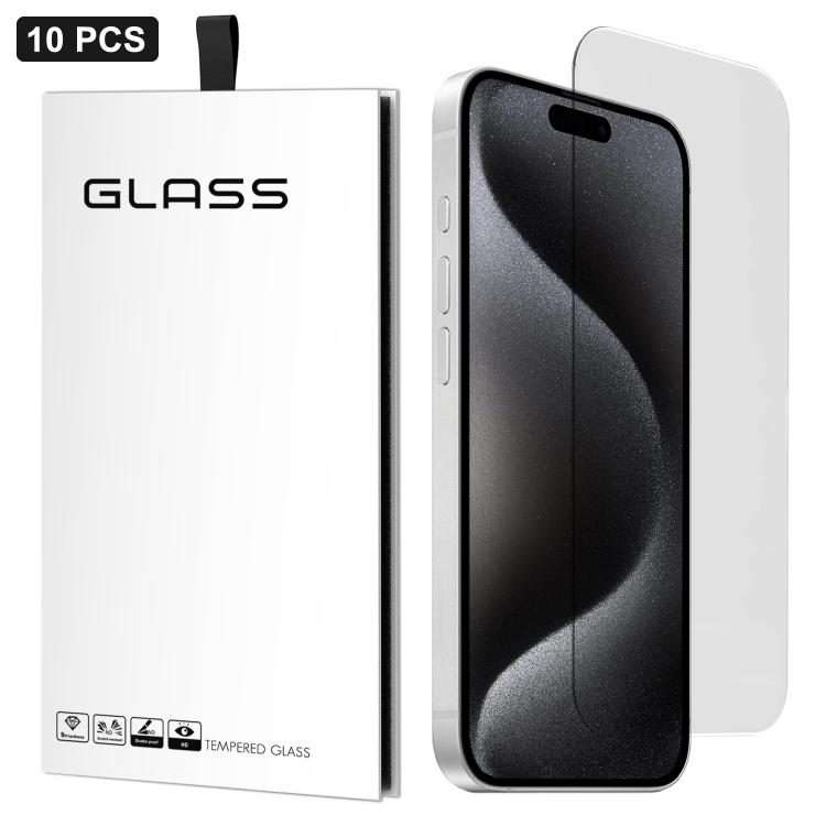 For iPhone 15 Pro Max 10pcs 3D Large Arc Half-Screen No White Border High-Aluminum Thick Adhesive