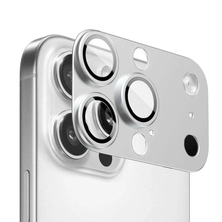 For iPhone 16 Pro Max Kalebol Instant 17 Pro Max Full Coverage Metal Lens Film Protector(Silver)
