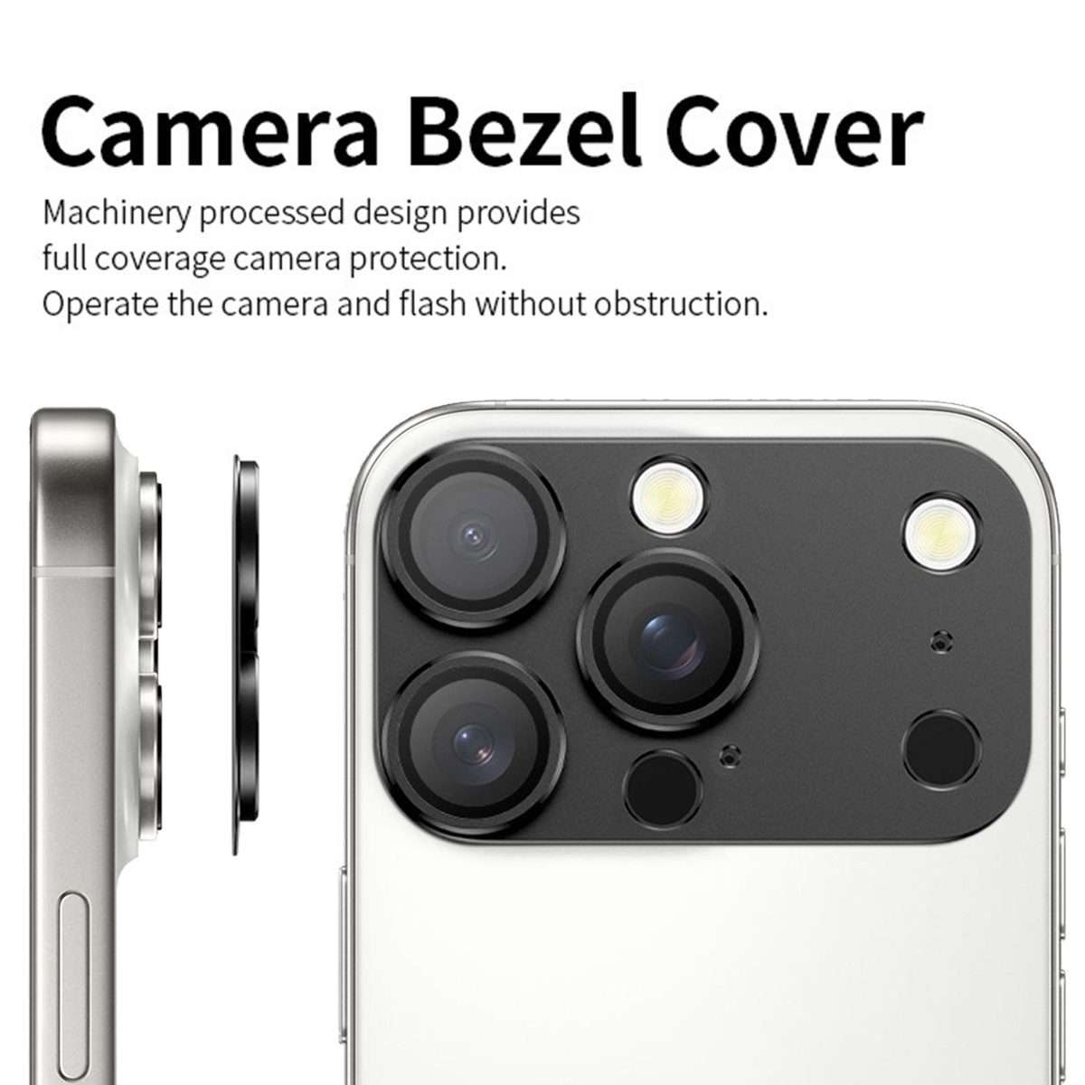 For iPhone 16 Pro Max Kalebol Instant 17 Pro Max Full Coverage Metal Lens Film Protector(Silver)