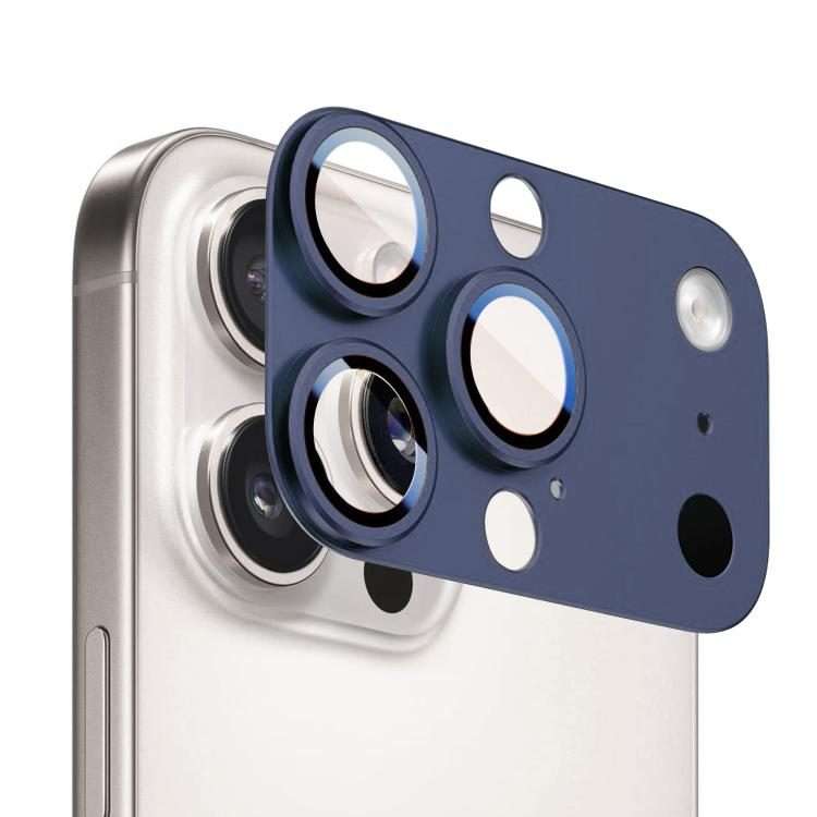 For iPhone 15 Pro Max Kalebol Instant 17 Pro Max Full Coverage Metal Lens Film Protector(Blue)