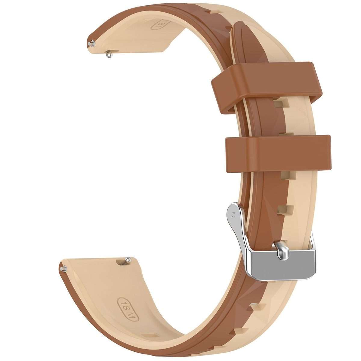18mm Ice Crystal Texture Left and Right Spliced Two Color Silicone Watch Band(Walnut Brown)