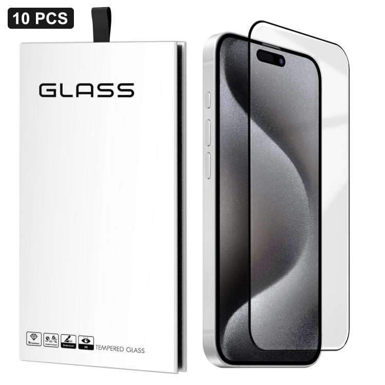 For iPhone 15 Pro 10pcs 0.18mm Ultra-Thin Ultrasonic HD Screen-Printed High-Aluminium Thick-Gel Te