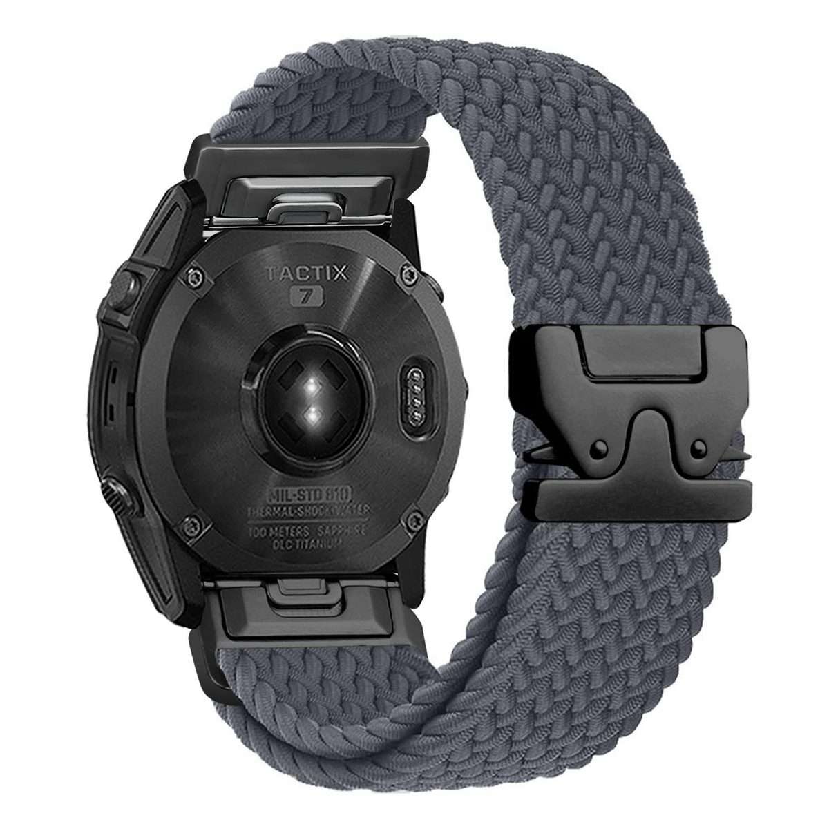 For Gamin 22mm Quick Release Parachute Buckle Woven Nylon Watch Band(Dark Grey)