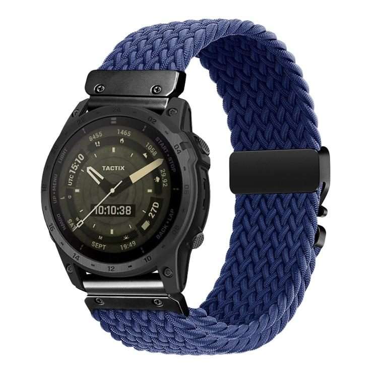 For Gamin 22mm Quick Release Parachute Buckle Woven Nylon Watch Band(Blue)