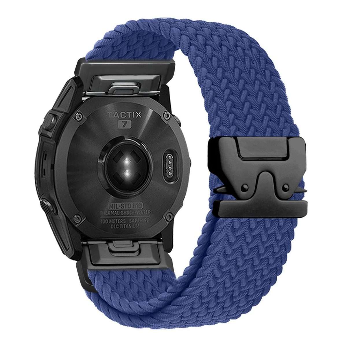 For Gamin 22mm Quick Release Parachute Buckle Woven Nylon Watch Band(Blue)