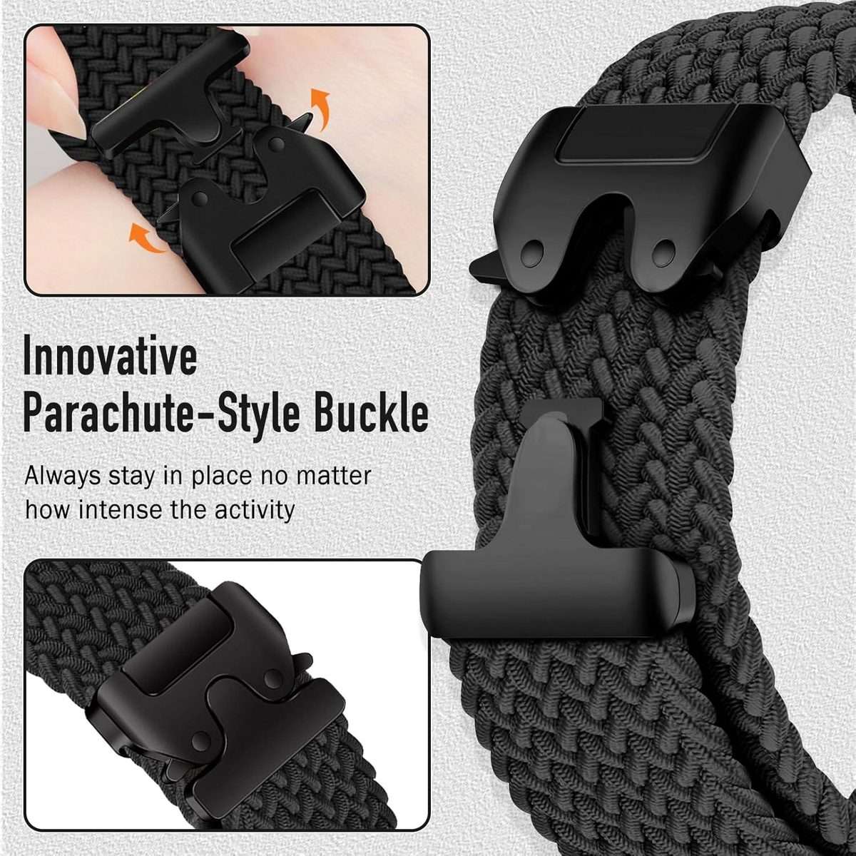 For Gamin 22mm Quick Release Parachute Buckle Woven Nylon Watch Band(Blue)