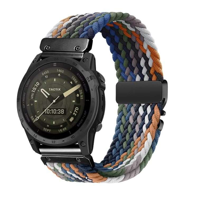 For Gamin 22mm Quick Release Parachute Buckle Woven Nylon Watch Band(Denim)