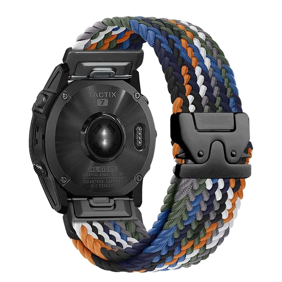 For Gamin 22mm Quick Release Parachute Buckle Woven Nylon Watch Band(Denim)
